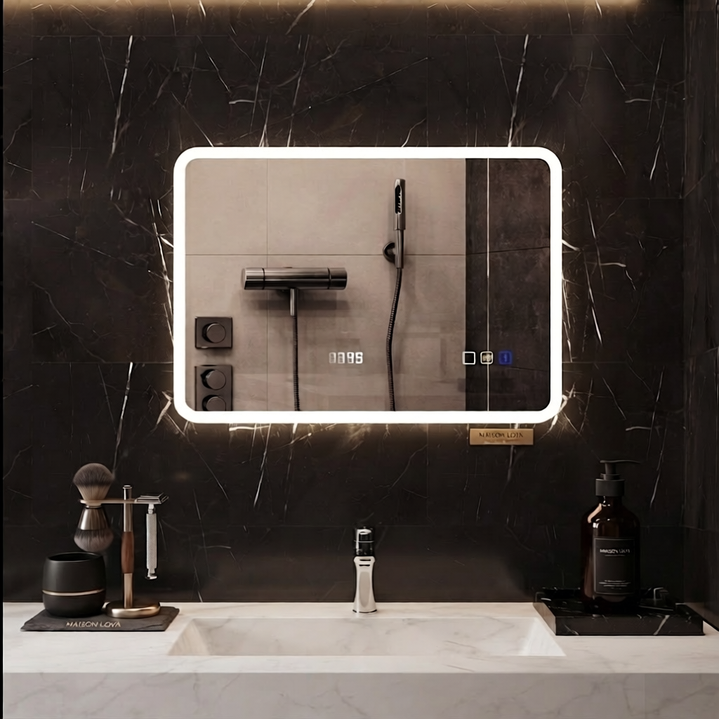 Miroir de Salle de Bain LED Connecté & Anti-Buée | Collection Maison Lova