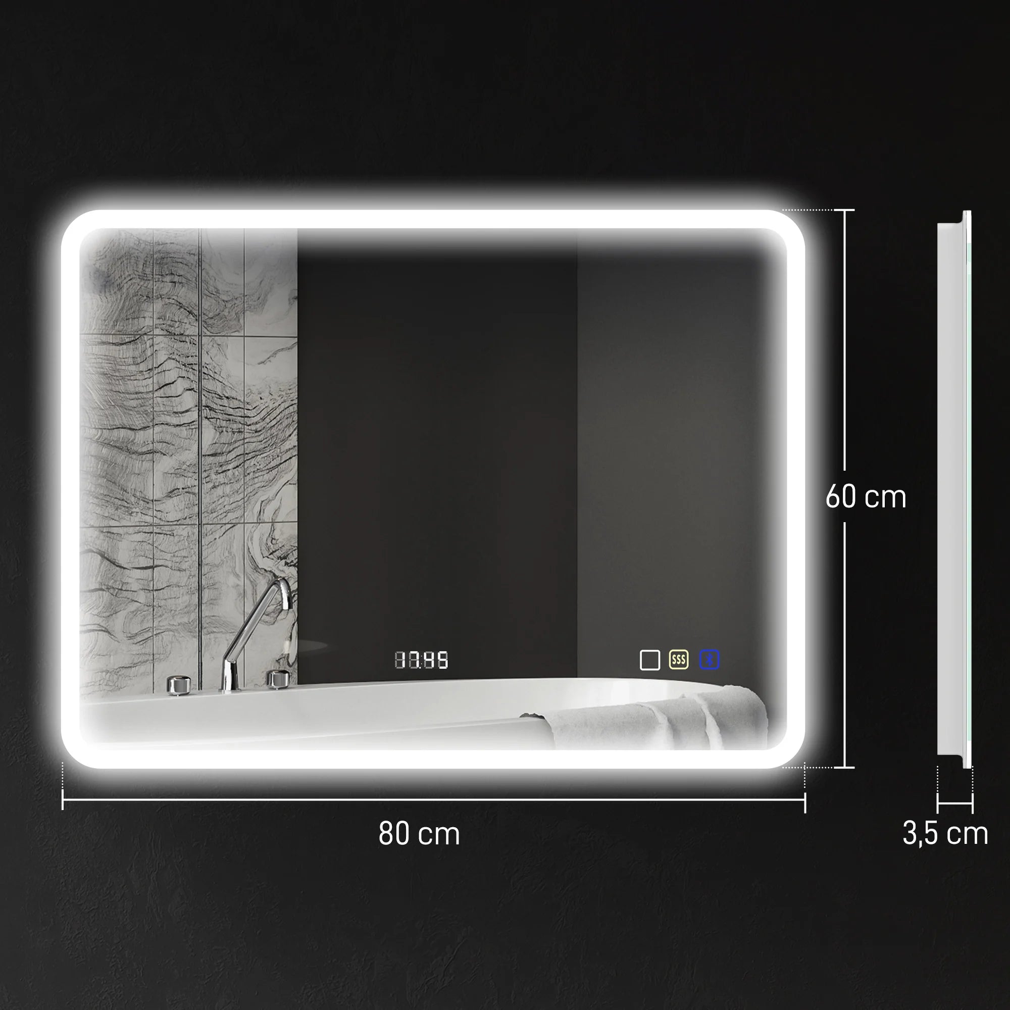 Miroir de Salle de Bain LED Connecté & Anti-Buée | Collection Maison Lova