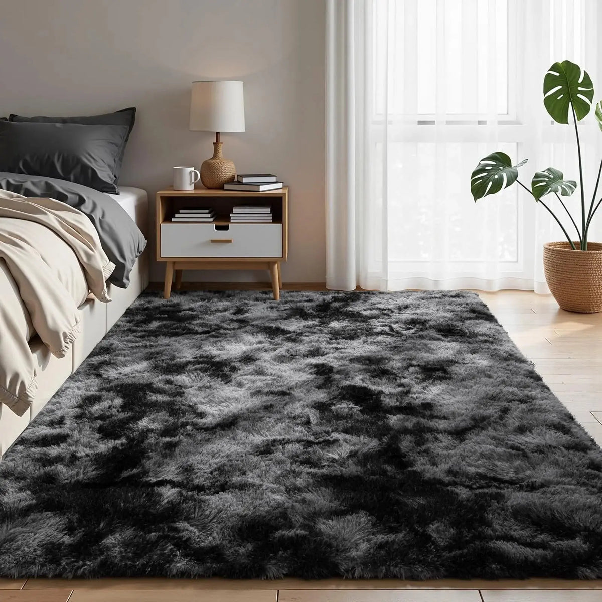Tapis Shaggy Minimaliste Confort & Douceur Noir – Collection Maison Lova Maison lova